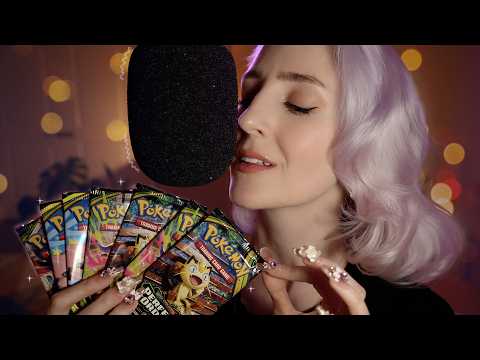 ASMR Fall Asleep in 5 min! ULTRA Closeup Booster Pack Opening - High Mic Sensitivity ✨