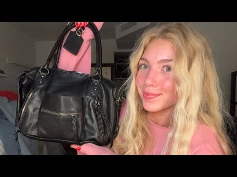 ASMR What's in my bag? (Tapping, lip gloss application, whispers) 