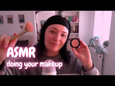 ASMR Doing Your Makeup | clicky whispers, tapping, tongue clicking, mouth sounds