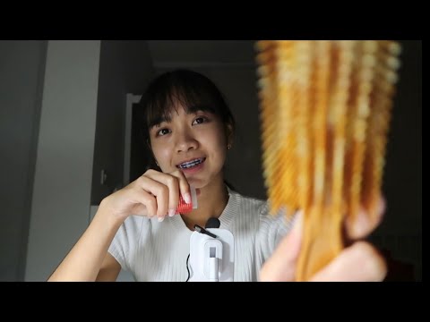 ASMR Sleep comb your hair sounds 🪮😴 หวีผมให้คุณก่อนนอน