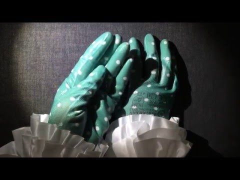 GLOVES❤ nitril coated👉 DOLLY DOTS😵 relaxing 👈TAPPING [[ASMR]]