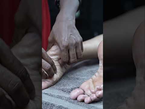 ASMR Closeup Oily Foot Massage With Chopsticks #shorts