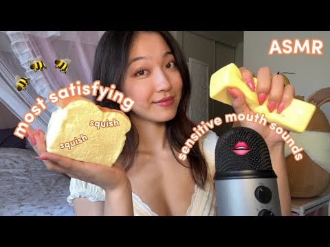 ASMR Most Satisfying Sticky Squishy Taps & Sensitive Mouth Sounds 💛🐝
