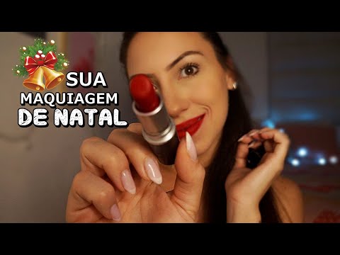 ASMR MAQUIAGEM PARA NOITE DE NATAL (sons que causam sono)