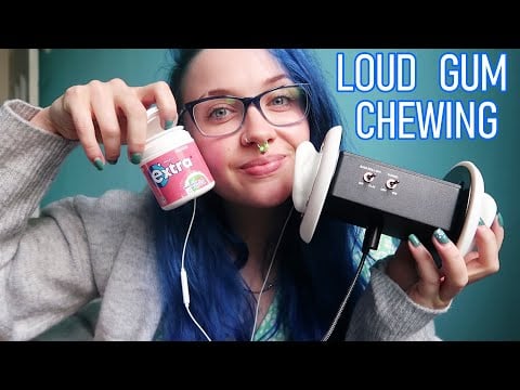 ASMR Loud Binaural Open Mouth Gum Chewing