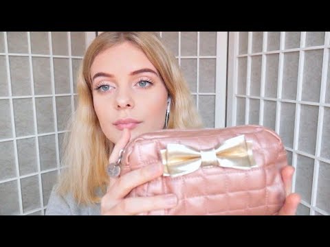 ASMR What's In My Makeup Bag l Whispering, Tapping & Brushing