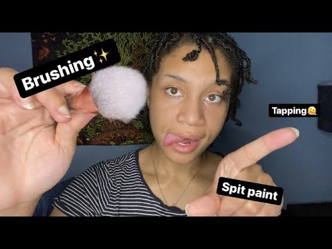 ASMR - Spit Painting, Tapping, Brushing...(Rachel)