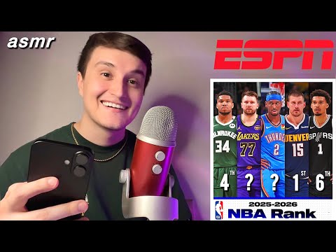 ASMR | ESPN Top 100 NBA Players Reaction 🏀 (whisper ramble)