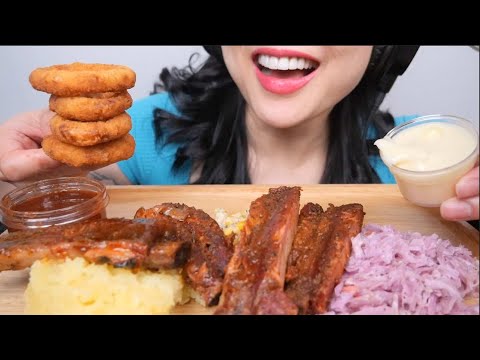 BBQ PORK RIBS (ASMR EATING SOUNDS) NO TALKING | SAS-ASMR