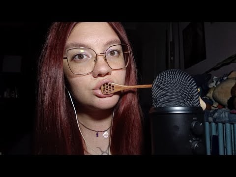 HONEY SPOON (Wet Mouth Sounds) 😴💜 | ASMR ITA