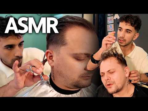 AMAZING | SCISSORS Haircut & ASMR HEAD MASSAGE In Real Barber Shop | asmr massage
