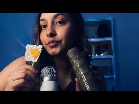 ASMR ✨MOUTHSOUNDS CON 3 OBJETOS (TUBO, CHUPETA, LIPGLOSS ) y BESITOS 😽 🧡💛