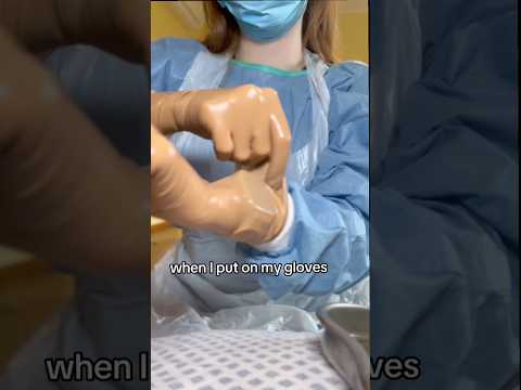 Putting on or taking off the gloves? #nurse #medicalexam #gloves