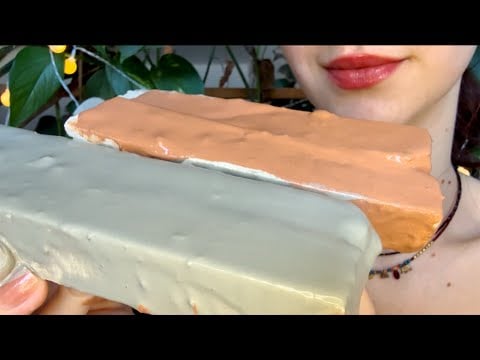 ПИЛЕНЫЙ МЕЛ с двумя пастами🐳🍊Sawn chalk with two different paste ASMR