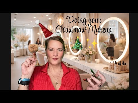 ASMR german ✨Tingly Roleplay Doing your Christmas Makeup - Personal Attention - Mouthsounds