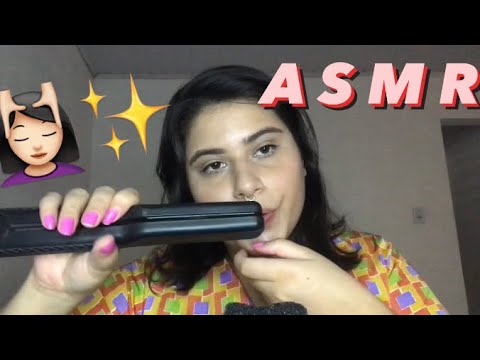 ASMR | AMIGA ESCOVANDO E FAZENDO CHAPINHA NO SEU CABELO 💆🏻‍♀️✨