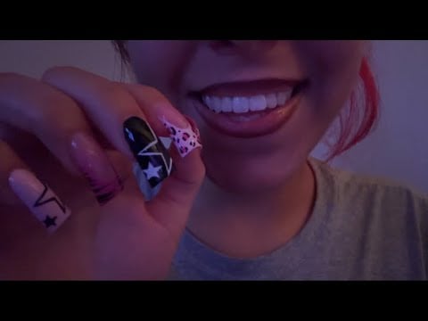 ASMR repeating words, inaudible whisper & tapping 