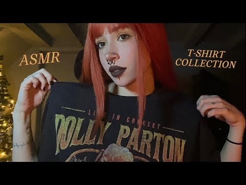 ASMR T-Shirt Collection Try On | Fabric Scratching, Whispering