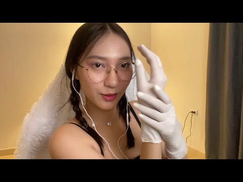 ASMR Latex Gloves XS Size Hand Movement [ No Talking ] 🤍🖤 - RAINIE ASMR