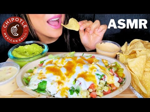 ASMR Chipotle Burrito Bowl Mukbang | Trying the NEW Adobo Ranch