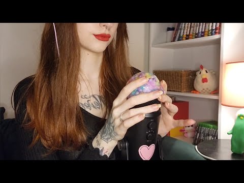 de-stress with me | squishing stress ball on mic asmr [no talking]