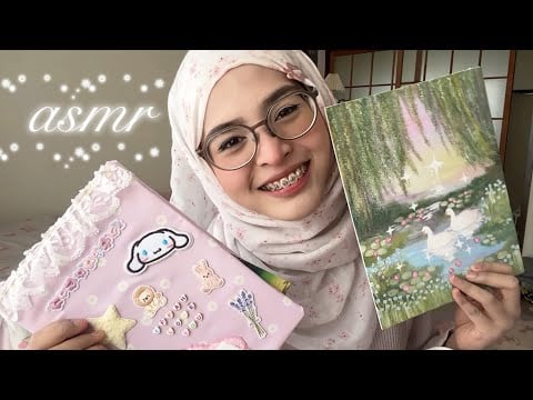 ASMR | MY ART AND JOURNAL TOUR 🦢✨(whispering, tapping)