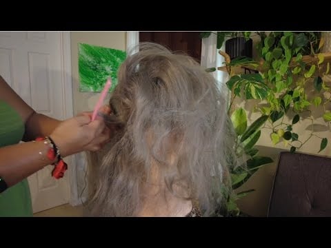 ASMR Relaxing Mohawk Hairstyle - Hair Teasing, Hairstyling, Hair Fixing, Finishing Touch No Talking 