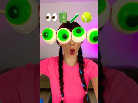 ASMR Green Gummy Eyeballs, Candy Spray #mukbang #gummy 🍡