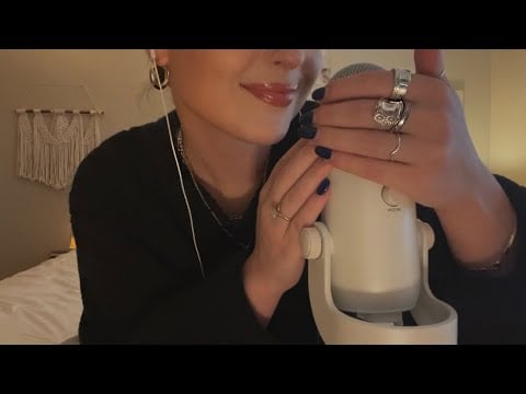 ASMR | SO MANY RING SOUNDS | gentle finger fluttering + showing you my rings (clicky whisper ramble)