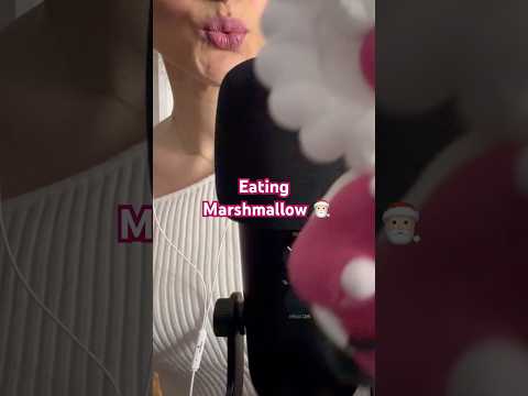 Eating MARSHMALLOW SANTA🎅🏻 #marshmallow #triggersforsleep #mukbang #food #eatingsounds #fyp #fy
