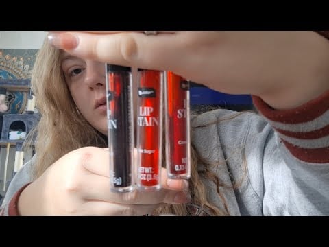 ASMR- Lipstick/Lipgloss Application with Rambling ❤️ random triggers and catching up lofi