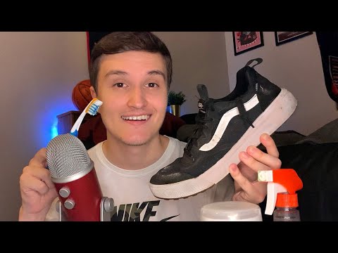 ASMR - Shoe Cleaning 🧼 👟 (fabric brushing & water sounds)