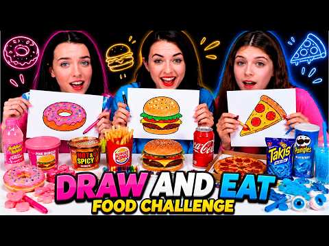 ASMR Draw and Eat VS Fried VS Fresh Food Challenge