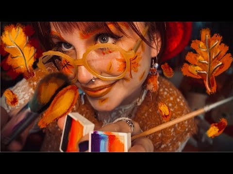 🍁Autistic ASMR Fall Makeover🍁 (Makeup, Face Paint & Accessories)