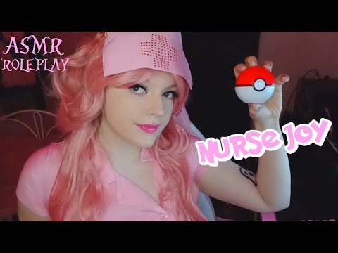 ASMR Roleplay | Nurse Joy Heals You (soft spoken & face touching)