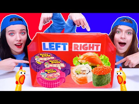 LEFT OR RIGHT ASMR CHALLENGE | EATING SOUNDS LiLiBu