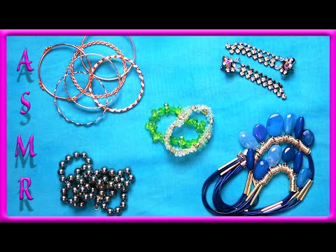 ASMR: Jewelry Sounds - Metal, Beads, Bracelets, Ear Rings, Necklaces (No Talking, Ear to Ear)