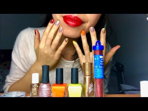 ASMR Filing & Painting MY HOLIDAY NAILS!! Glitter Bombing Debauchery + Painting Visuals 💅😍