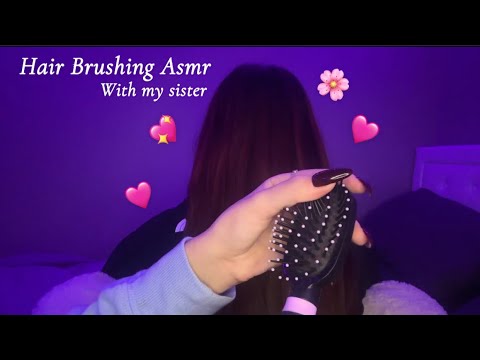 ASMR | Hair brushing on my younger sister 🌸💖💗