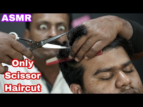 ASMR Only Old Scissor Haircut With 3d Sound | Relaxing Haircut ASMR | Scissor ASMR | Neck Cracking