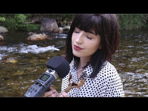 ASMR - Sons da natureza ao ar livre! {água, folhas secas, pedras)