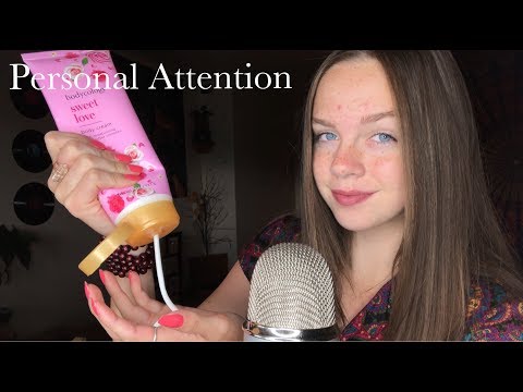 ASMR Personal Attention Triggers (Lotion, Candles, Face Touching)