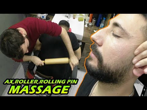 💈 ASMR TURKISH BARBER 💈 head, face, eyebrow, neck, ax, roller, rolling pin, ear, neck, back massage