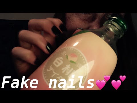 ASMR with fake nails! | dark |[Almost no talking]