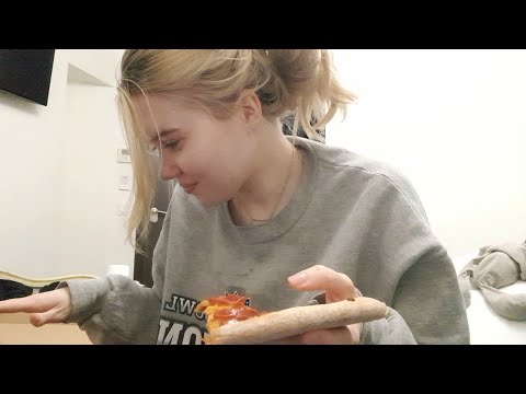 ASMR first time trying Domino's mukbang