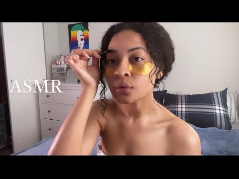 ASMR| Doing my makeup + chewing gum (grwm)