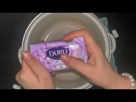     💜 Satisfying Purple Soap ASMR | Relaxing& Scratching Sounds #asmr #soap 