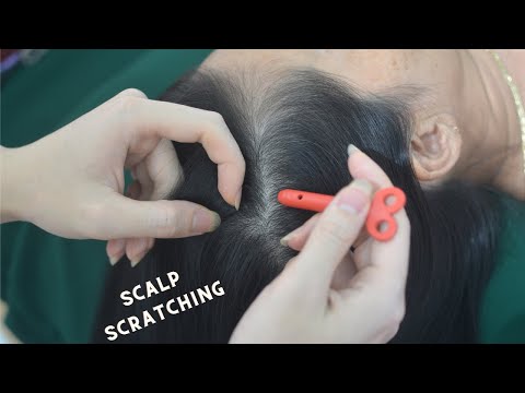 ASMR Relaxing Hair Sound ( Scalp Scratching, Scalp Massage, Hair Combing ) For Relieve Stress