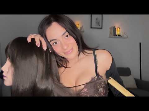 Nighttime Tingles 🌙 | Playing With Your Hair, Combing, & Neck Blowing ASMR
