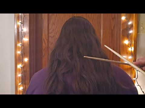 🥢 ASMR Chopsticks + Hair Styling w/ Hair Parting (Soft Spoken Whispers) 🥢